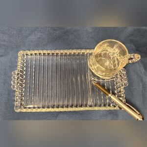 Vintage Snack Sip & Smoke Set,Boopie By Hazel Atlas,10"X6" Sectioned Tray W Cup